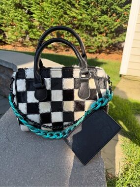 Dani Morgans Exclusive Checkered Cowhide Small Speedy Bag